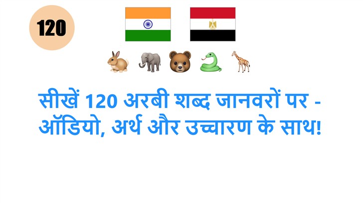 सीखें 120 अरबी शब्द जानवरों पर - ऑडियो, अर्थ और उच्चारण के साथ!